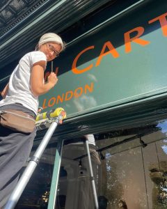 Golden girl of London Gold Leaf Gilding.  Kensington aglow.