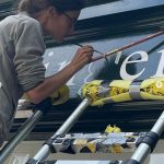 House Names Number hand signwritten, Painted. Traditional signwriter of London. Nick the sign writer of London